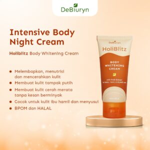 DeBiuryn Holiblitz Body Whitening Night Cream 200gr - Krim Malam Pencerah Badan